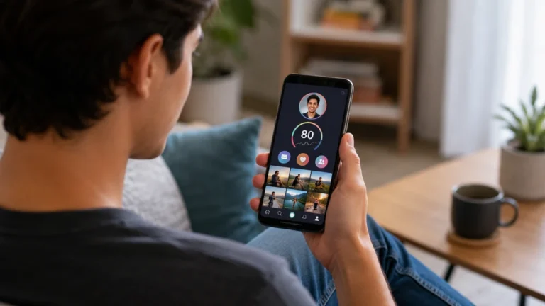 Utilisateur consultant son score Snapchat sur son smartphone