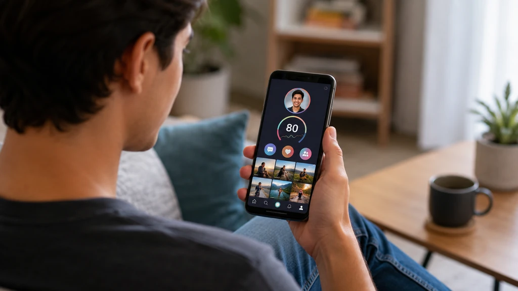 Utilisateur consultant son score Snapchat sur son smartphone