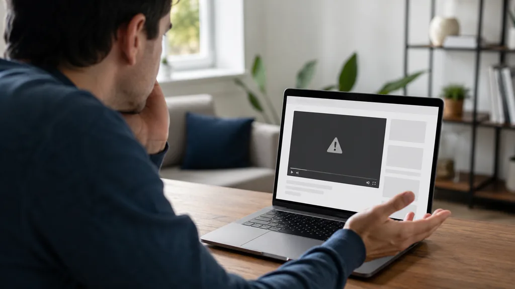 Utilisateur confronté à une erreur de connexion du lecteur vidéo VOE sur un ordinateur portable